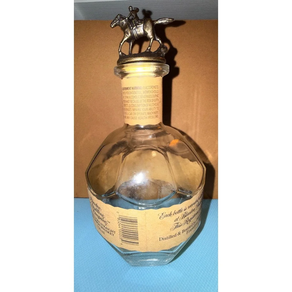 Blanton's Bourbon Empty Bottle 750ml Clear Excellent Horse Stopper Letter S